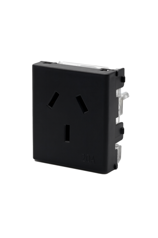 Tomacorriente 2Mod 20A Negro