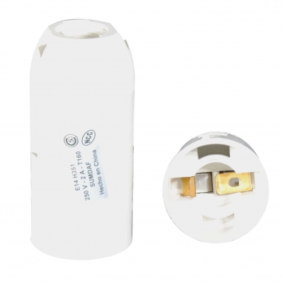 Portalampra E14 Plastico Bco