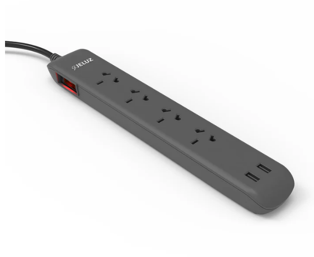 Prol Bin 4T+2Usb A+A 1M Gris