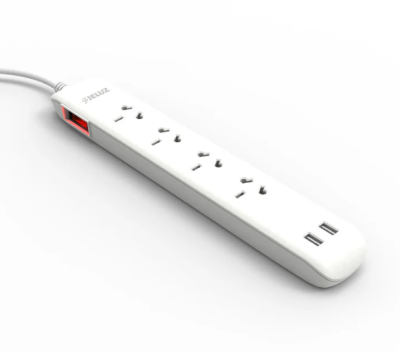 Prol Bin 4T+2Usb A+A 1,5M Bco