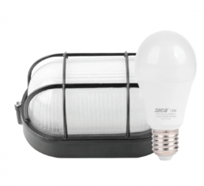 Tortuga Oval Ngr C/Lamp 13W Ld