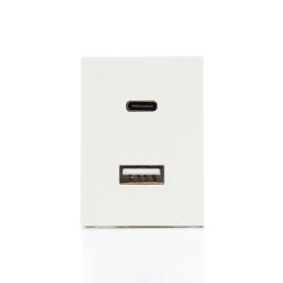 Modulo Cargador Usb A+C Bco