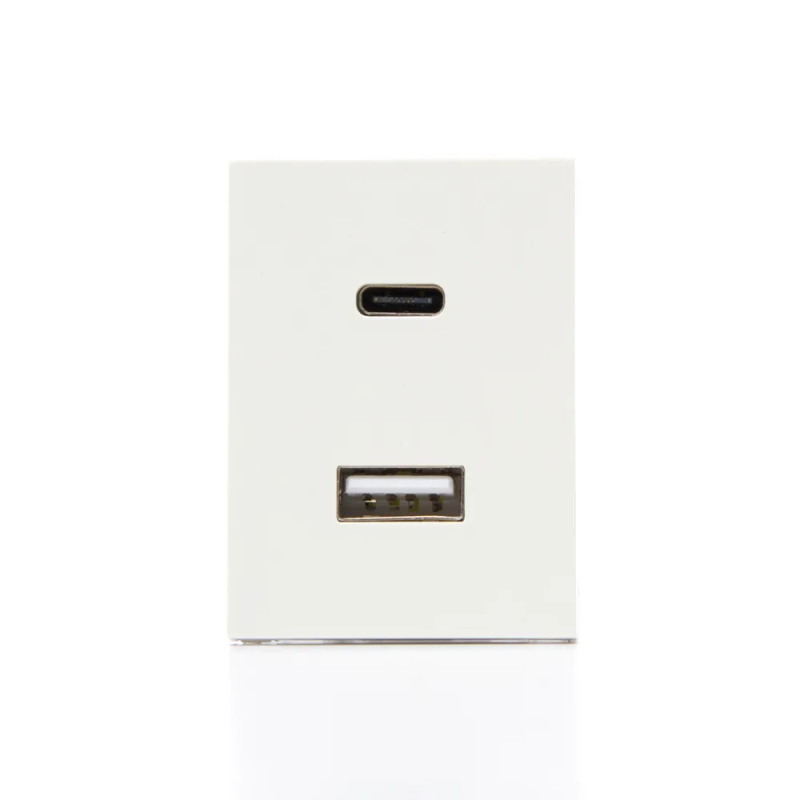 Modulo Cargador Usb A+C Bco