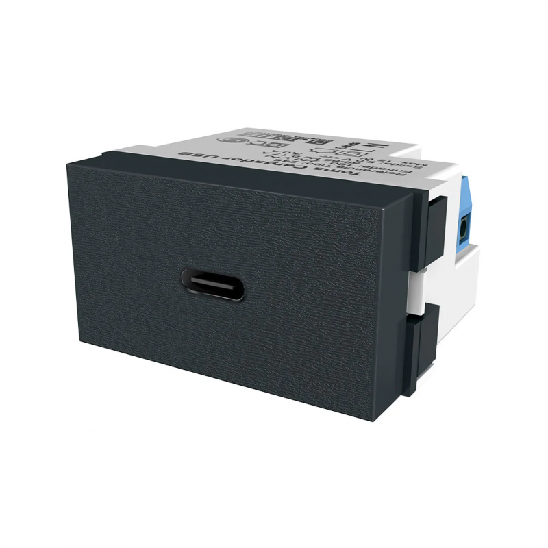 Toma Usb-C Carga 3A Negro